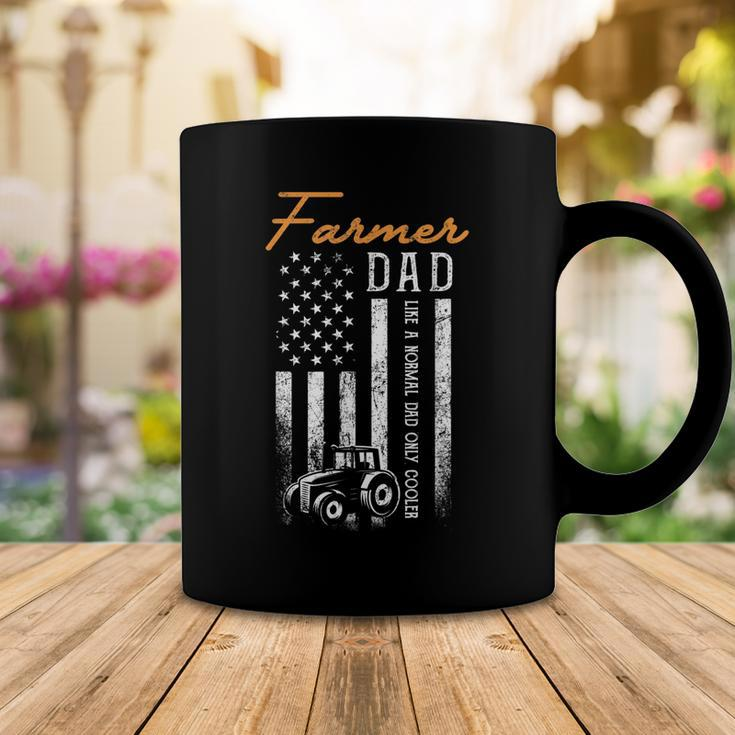 Mens Farmer Dad Like A Normal Dad Only Cooler Usa Flag Farming Coffee Mug Unique Gifts