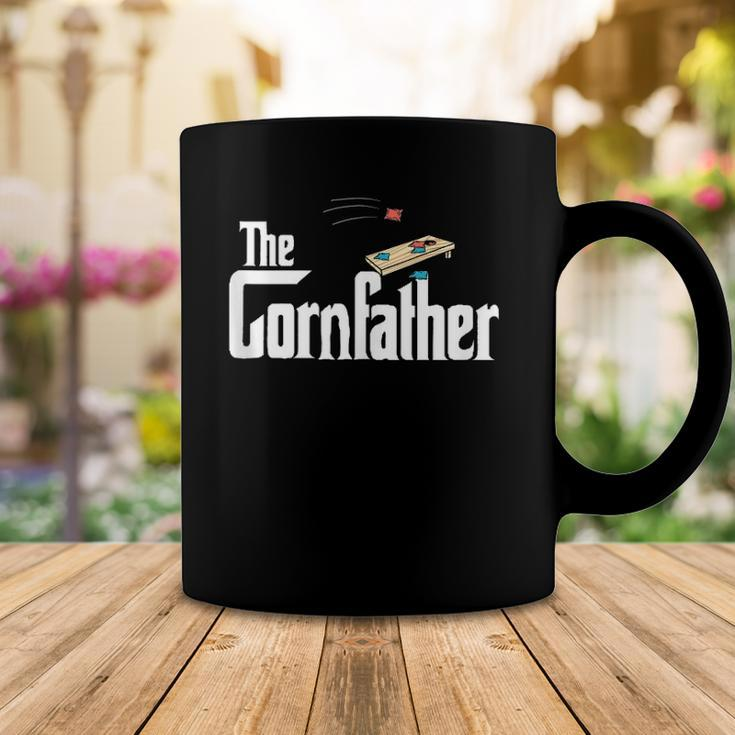 Mens Funny Cornhole The Cornfather Funny Fathers Gift Coffee Mug Unique Gifts