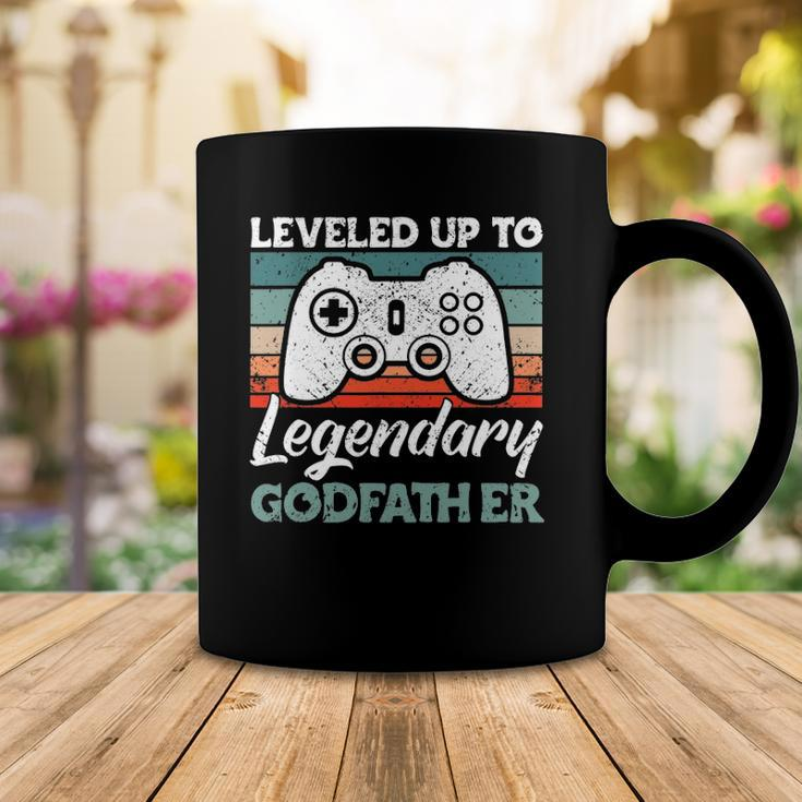 Mens Leveled Up To Legendary Godfather - Uncle Godfather Coffee Mug Unique Gifts