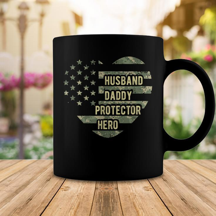 Mens Mens Husband Daddy Protector Heart Camoflage Fathers Day Coffee Mug Unique Gifts