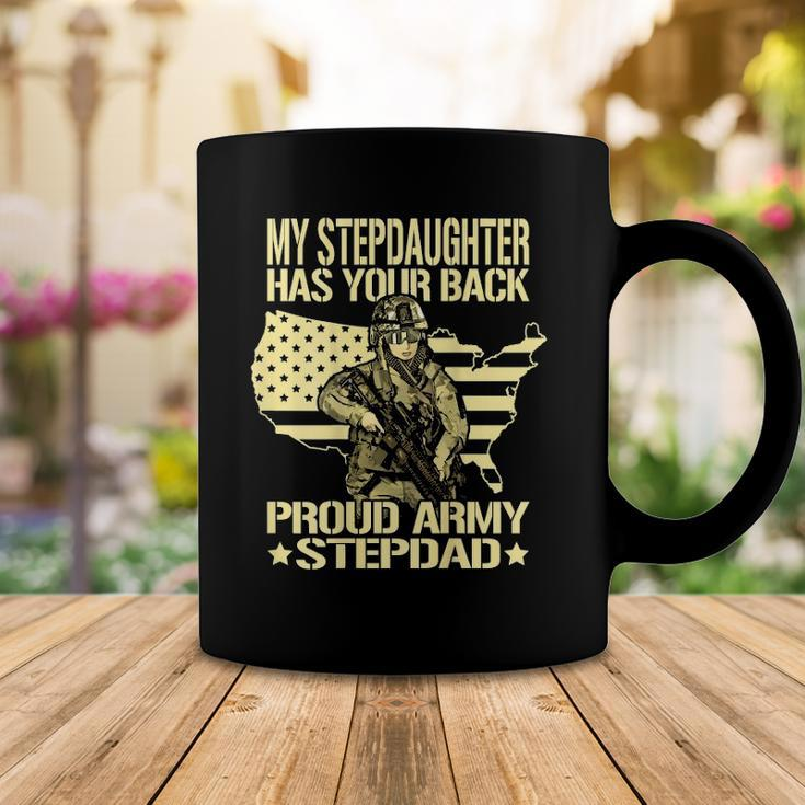 Mens My Stepdaughter Has Your Back - Proud Army Stepdad Dad Gift Coffee Mug Unique Gifts