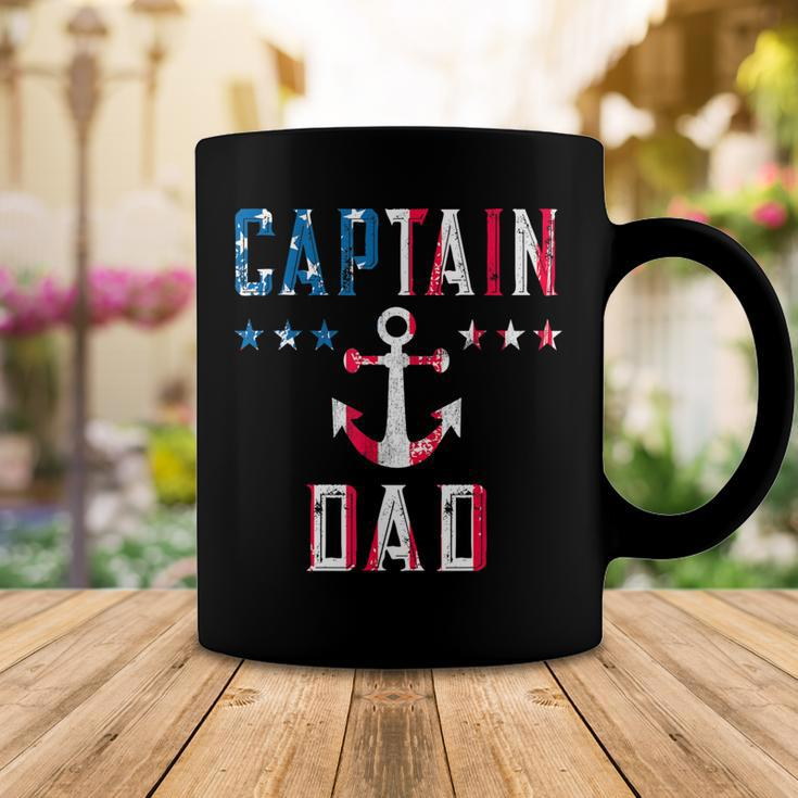 Mens Patriotic Captain Dad American Flag Boat Owner 4Th Of July Coffee Mug Funny Gifts