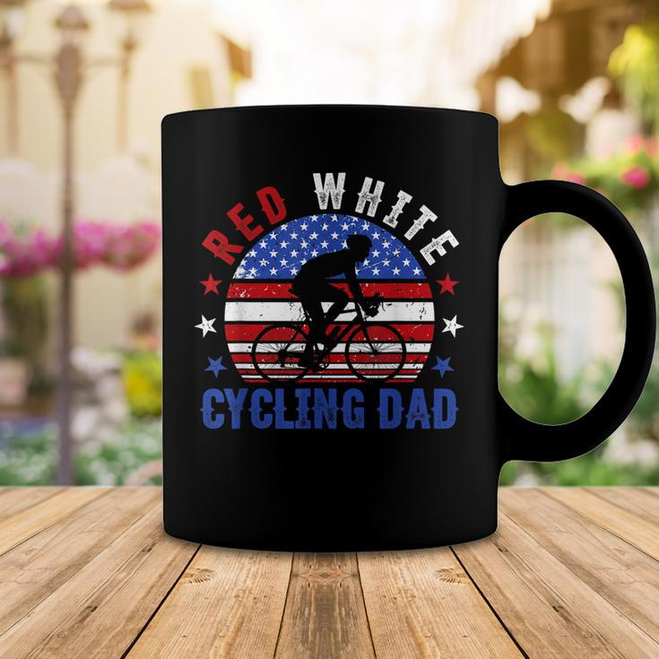 Mens Red White Cycling Dad 4Th Of July American Flag Gift Coffee Mug Funny Gifts