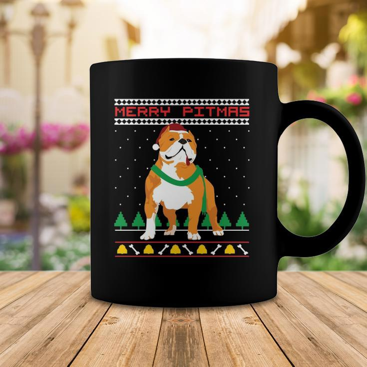 Merry Pitmas Pitbull Santa Claus Dog Ugly Christmas Coffee Mug Unique Gifts