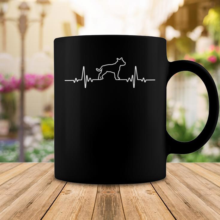 Minimalist Heartbeat American Staffordshire Terrier Coffee Mug Funny Gifts