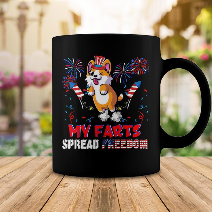 My Farts Spread Freedom Funny American Flag Corgi Fireworks V3 Coffee Mug Unique Gifts