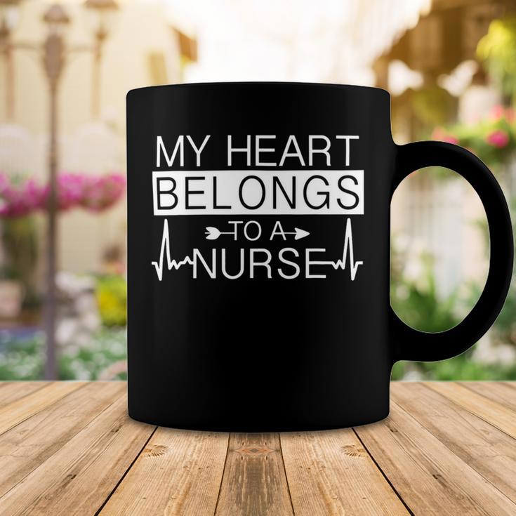 My Heart Belongs To A Nurse I Love My Nurse Valentines Day 253 Trending Shirt Coffee Mug Funny Gifts