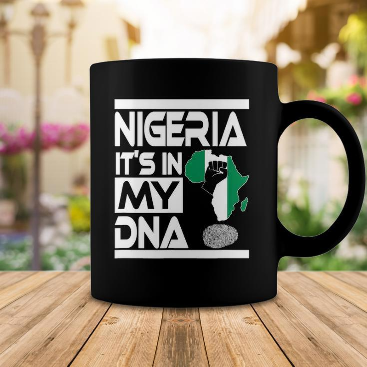 Nigeria Is In My Dna Nigerian Flag Africa Map Raised Fist Coffee Mug Unique Gifts