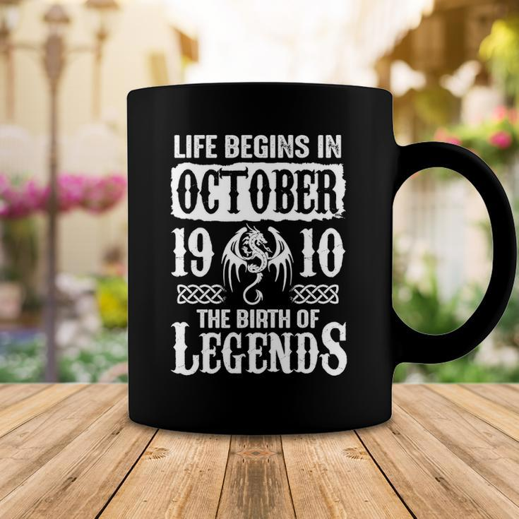 October 1910 Birthday Life Begins In October 1910 Coffee Mug Funny Gifts
