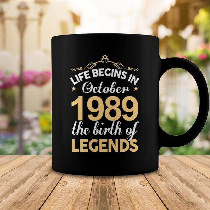 October 1989 Birthday Life Begins In October 1989 V2 Coffee Mug Funny Gifts