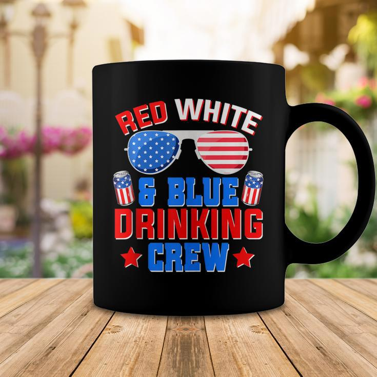 Red White And Blue Drinking Crew 4Th Of July Sunglasses Coffee Mug Funny Gifts