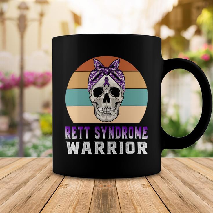 Rett Syndrome Warrior Skull Women Vintage Purple Ribbon Rett Syndrome Rett Syndrome Awareness V2 Coffee Mug Funny Gifts