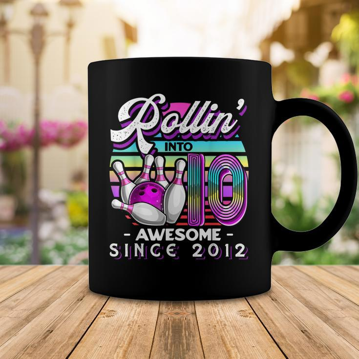 Rollin Into 10 Awesome 2012 Retro Bowling 10Th Birthday Coffee Mug Funny Gifts