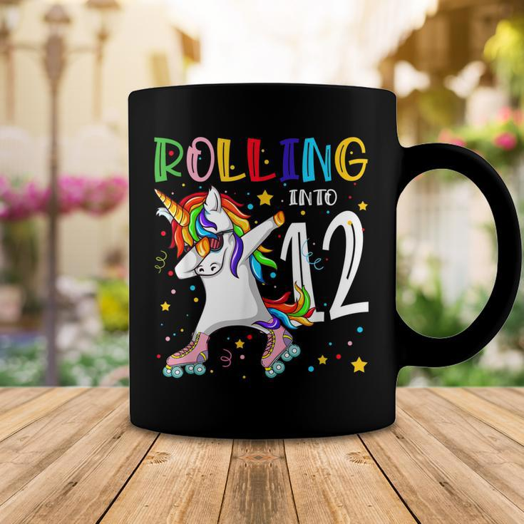 Rolling Into 12 Years Old 12Th Birthday Skating Unicorn Girl Coffee Mug Funny Gifts