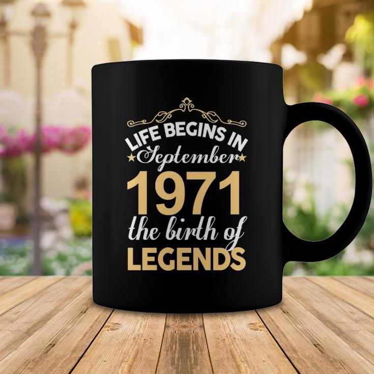 September 1971 Birthday Life Begins In September 1971 V2 Coffee Mug Funny Gifts
