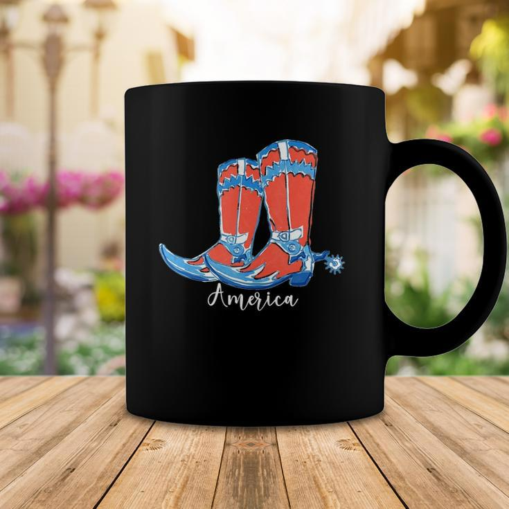 Usa America Fourth Of July Patriotic Country Cowboy Boots Coffee Mug Unique Gifts