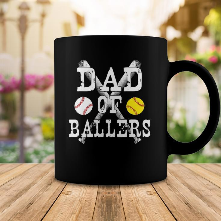 Vintage Dad Of Ballers Funny Baseball Softball Lover Coffee Mug Unique Gifts