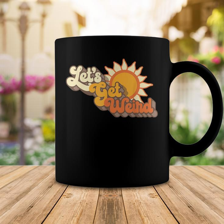 Vintage Lets Get Weird Retro Sixties Groovy Sun Funny Coffee Mug Funny Gifts