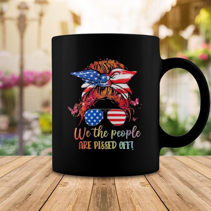 We People Are Pissed Off Patriotic Messy Bun Hair Usa Flag Coffee Mug Unique Gifts