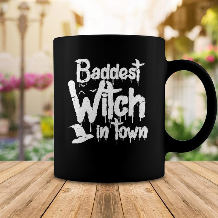 Womens Baddest Witch In Town Funny Halloween Witches Coffee Mug Unique Gifts