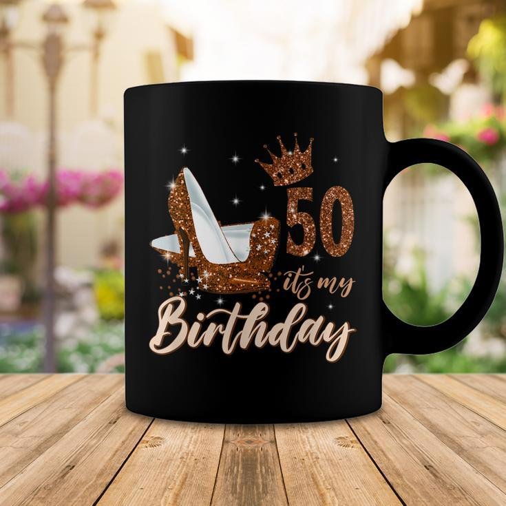 Womens Its My 50Th Birthday Queen 50 Years Old High Heels Coffee Mug Funny Gifts