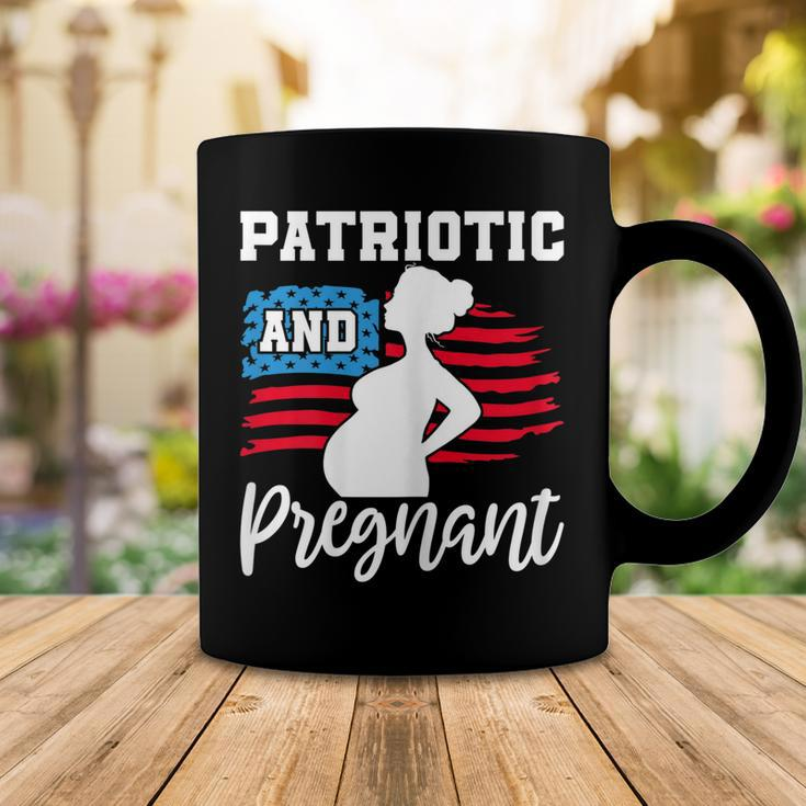Womens Patriotic And Pregnant Baby Reveal 4Th Of July Pregnancy Coffee Mug Funny Gifts