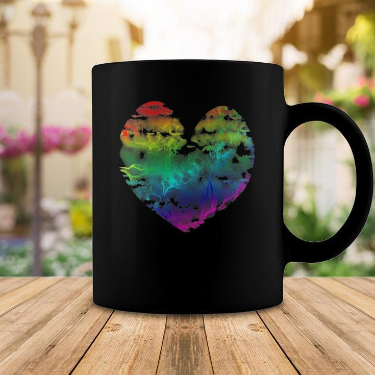 Womens Rainbow Cloudy Heart Lgbt Gay & Lesbian Pride Gift Coffee Mug Unique Gifts