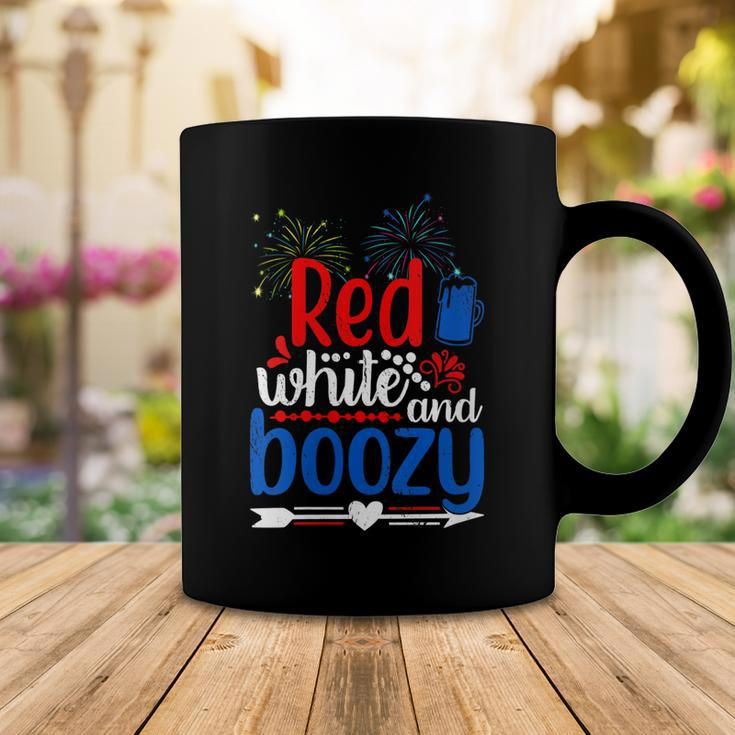Womens Red White And Boozy Alcohol Booze 4Th Of July Beer Party Coffee Mug Funny Gifts