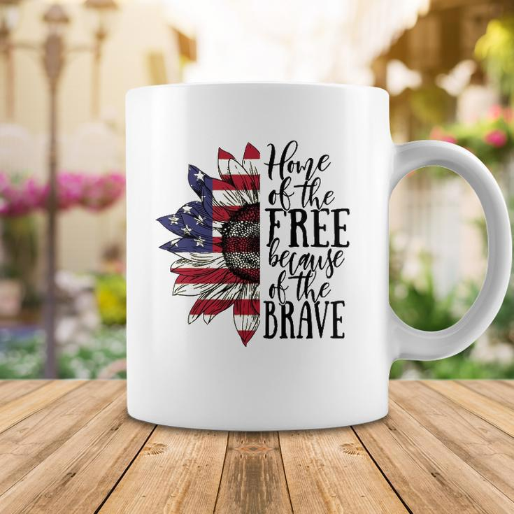 4Th Of July Sunflower Home Of The Free Because Of The Brave Coffee Mug Unique Gifts