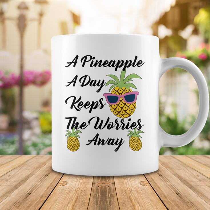 A Pineapple A Day Keeps The Worries Away Funny Pineapple Gift Pineapple Lover Coffee Mug Funny Gifts