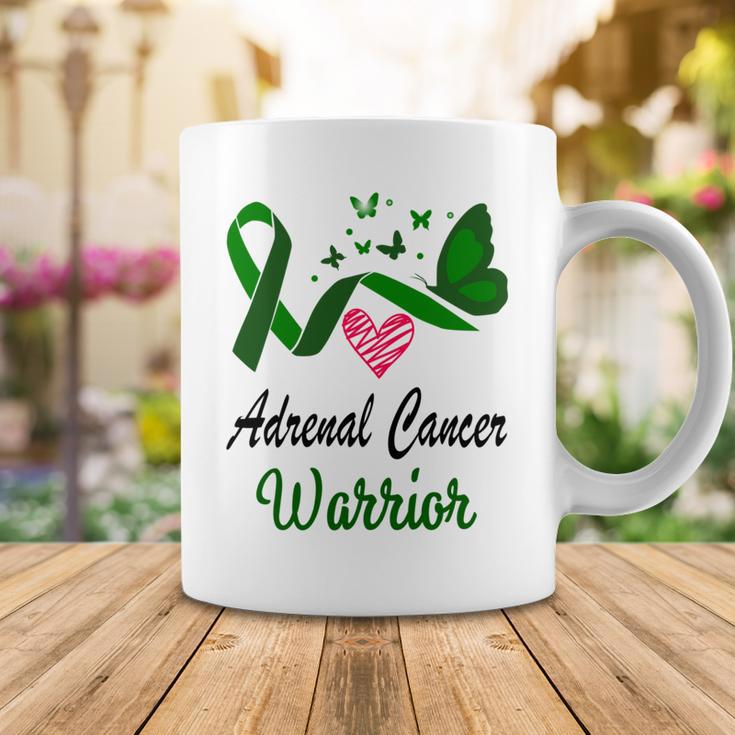 Adrenal Cancer Warrior Butterfly Green Ribbon Adrenal Cancer Adrenal Cancer Awareness Coffee Mug Funny Gifts