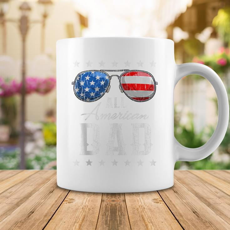 All American Dad Usa Flag Sunglasses 4Th Of July Dad Coffee Mug Funny Gifts