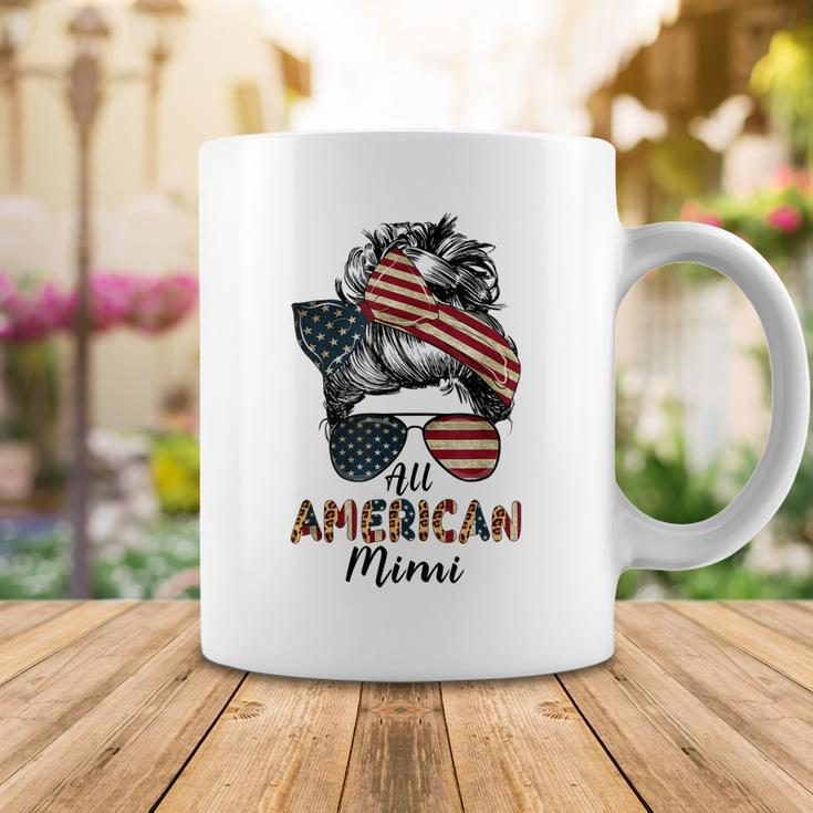 All American Mimi Messy Bun Matching Family 4Th Of July Mom Coffee Mug Funny Gifts