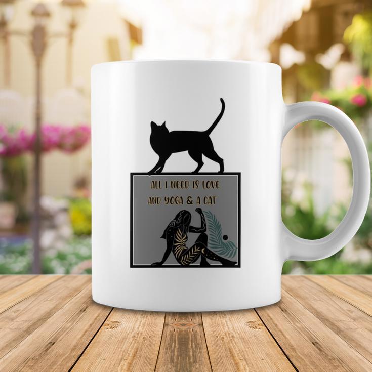 All I Need Is Love And Yoga And A Cat Lovers Gift For Yoga Lovers Funny Cat Coffee Mug Funny Gifts