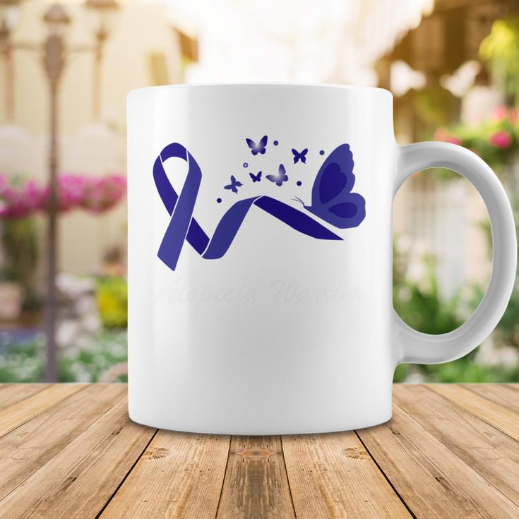 Alopecia Warrior Butterfly Blue Ribbon Alopecia Support Alopecia Awareness Coffee Mug Funny Gifts