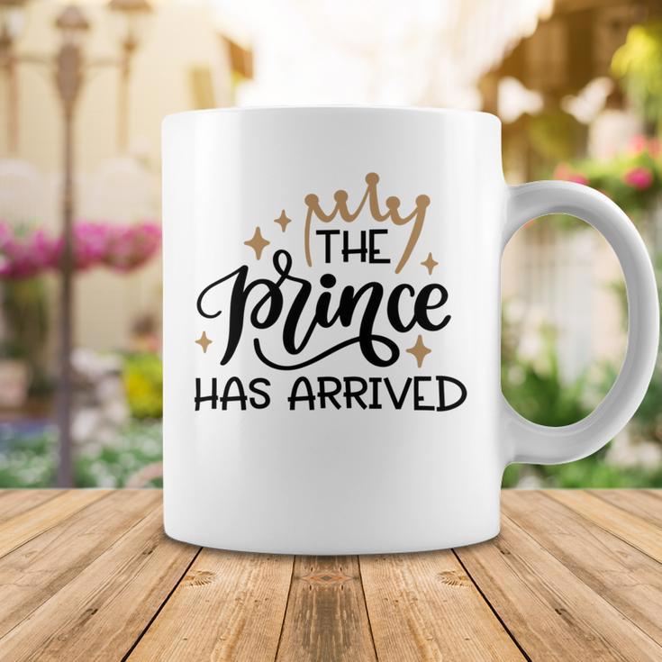 Baby Shower Text Design The Prince Has Arrived Coffee Mug Funny Gifts