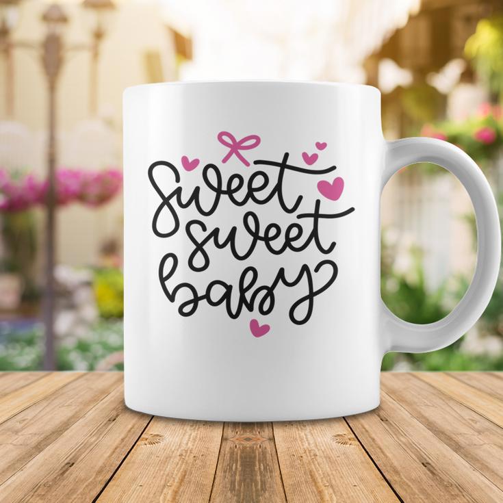 Baby Shower Text Pink Heart Ribbon Design Sweet Sweet Baby Coffee Mug Funny Gifts