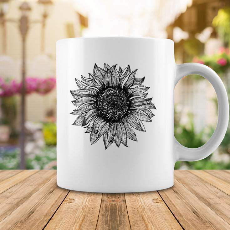 Be Kind Sunflower Minimalistic Flower Plant Artwork Coffee Mug Unique Gifts