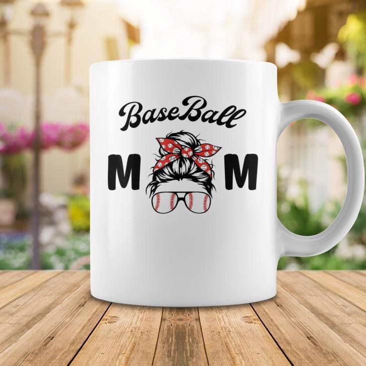 Bleached Baseball Mom Messy Bun Player Mom Mothers Day Coffee Mug Funny Gifts