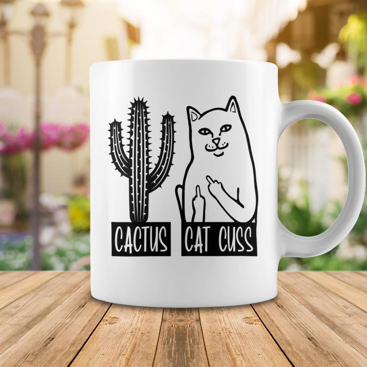 Cat Cuss Cactus Funny Cat Joke Coffee Mug Funny Gifts