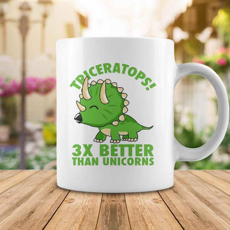 Cool Triceratops 3X Better Than Unicorns Funny Dinosaur Gift Coffee Mug Unique Gifts