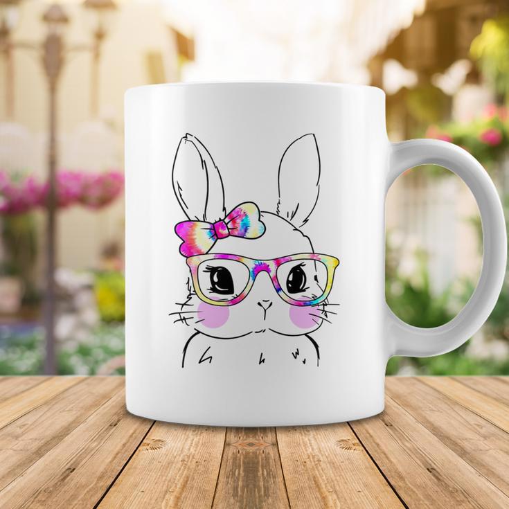 Cute Bunny Rabbit Face Tie Dye Glasses Girl Happy Easter Day Coffee Mug Funny Gifts