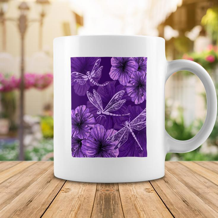 Dragonfly With Hibiscus Coffee Mug Unique Gifts