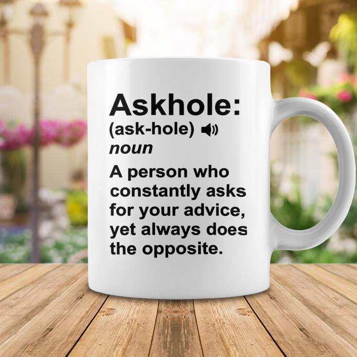 Funny Askhole Definition Dictionary Word Gag Sarcastic V4 Coffee Mug Funny Gifts