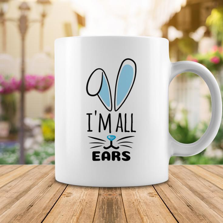 Funny Cute Pastel Blue Bunny Im All Ears Rabbit Happy Easter Day Gift For Girls Women Mom Mommy Family Birthday Holiday Christmas Coffee Mug Funny Gifts