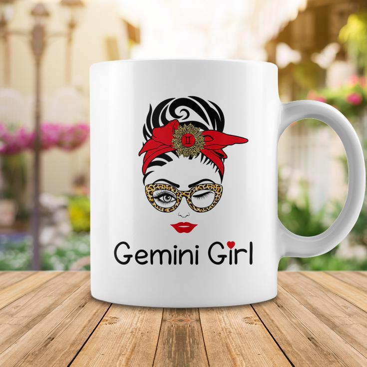 Gemini Girl Leopard Sunflower Zodiac Birthday Girl Coffee Mug Funny Gifts