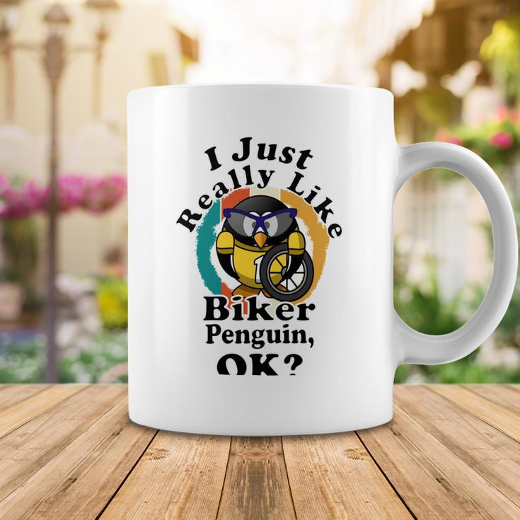 I Really Like Biker Penguin Ok Coffee Mug Funny Gifts