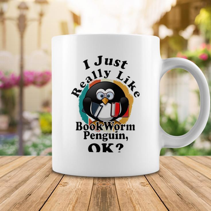 I Really Like Book Worm Penguin Ok Coffee Mug Funny Gifts