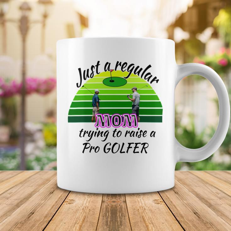 Just A Regular Mom Trying To Raise A Pro Golfer Coffee Mug Funny Gifts