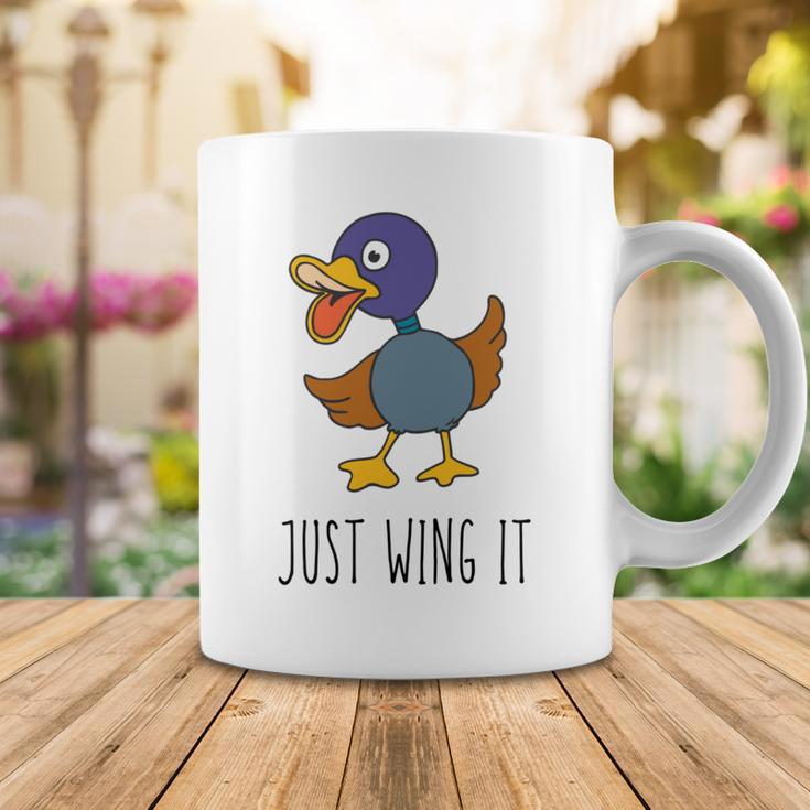 Just Wing It Duck Puns Quack Puns Duck Jokes Puns Funny Duck Puns Duck Related Puns Coffee Mug Funny Gifts